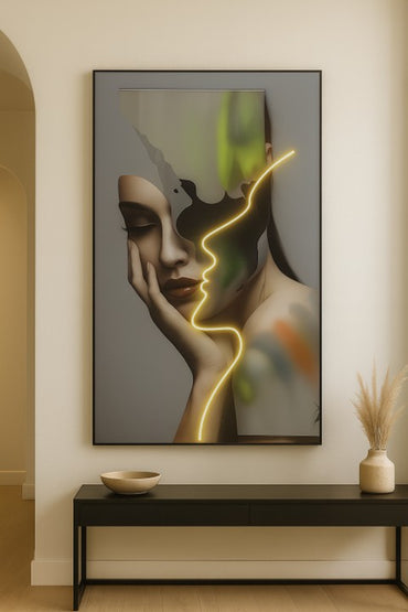 Abstract Face Fusion LED Wall Frame