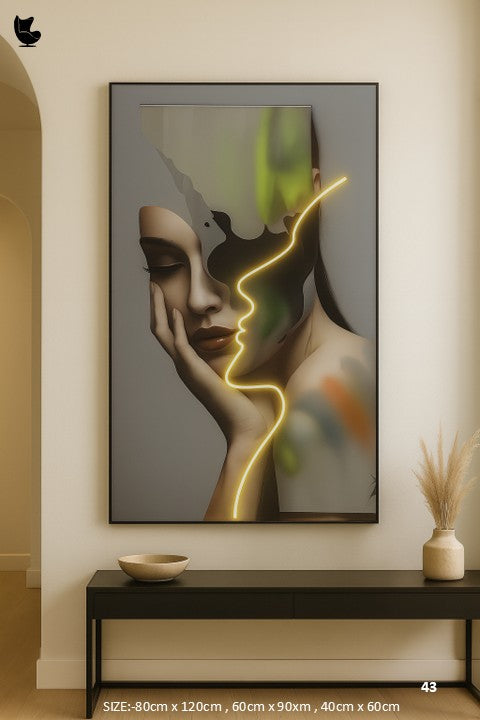 furactured radiance - eternal feminine glow wall frame