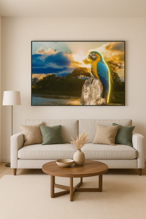 Tropical Parrot LED Wall Frame