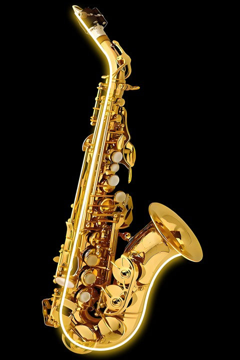 Golden Saxophone LED Wall Frame
