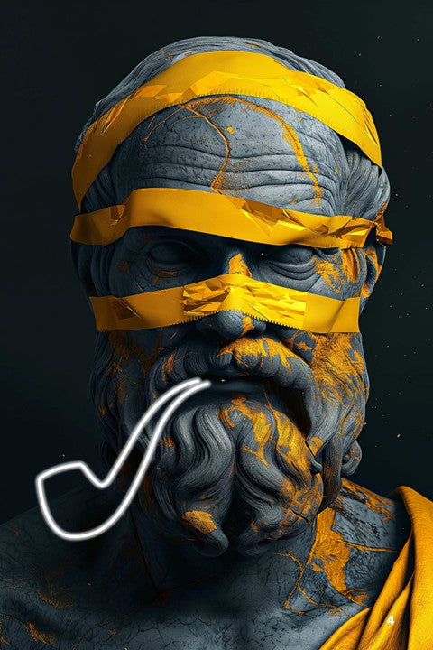 veiled wisdom - illuminated pipe mystic led wall frame