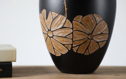 Modern Rustic, bohemian, and handcrafted artisanal,Matte Black Finish, vase