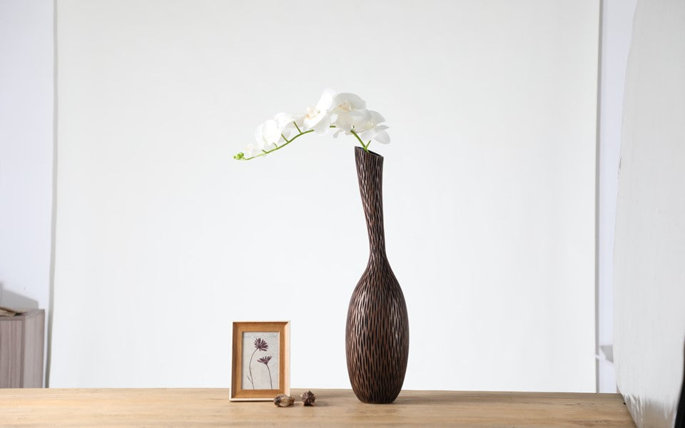 Modern tribal, sculptural, and organic contemporary,Tall, Slender, and Curved Form, vase