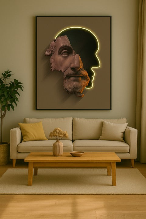 LED Wall Frame (Dual Silhouette Abstract Sculpture)