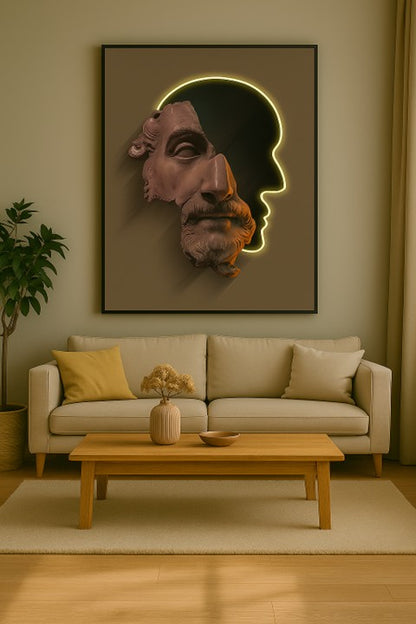 LED Wall Frame (Dual Silhouette Abstract Sculpture)