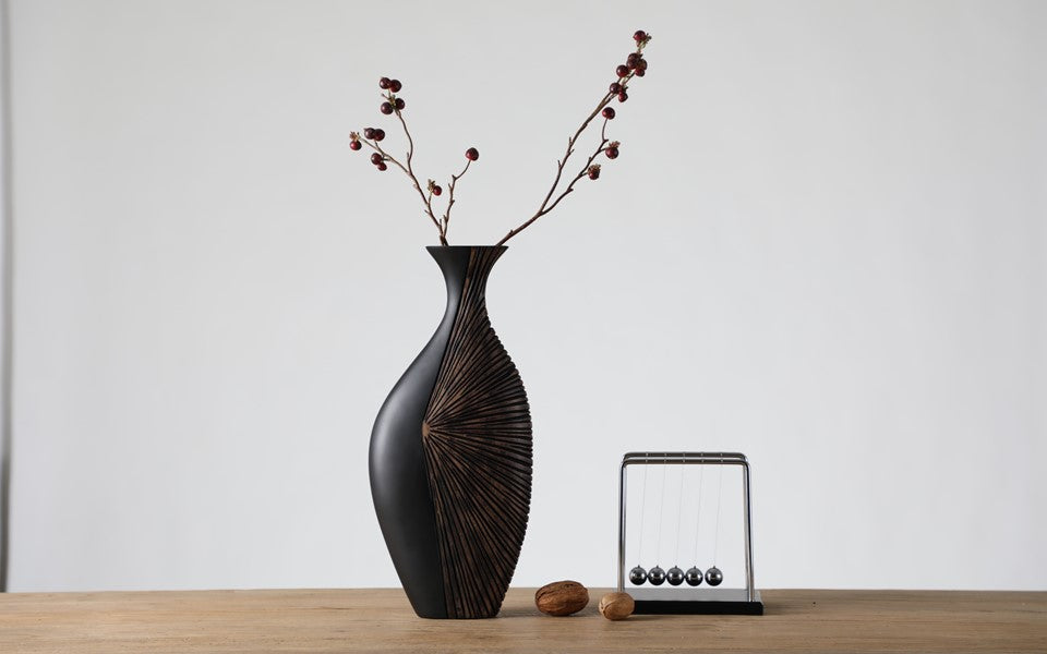 Modern tribal, sculptural, and contemporary luxury,Asymmetrical, vase