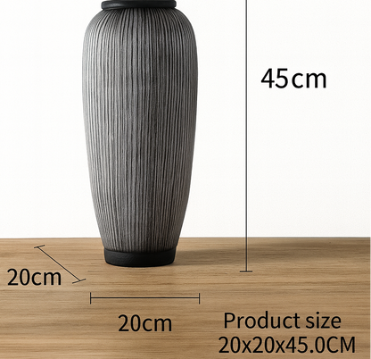 Modern organic, minimalist, and Japandi-inspired,Textured Vertical Lines, vase