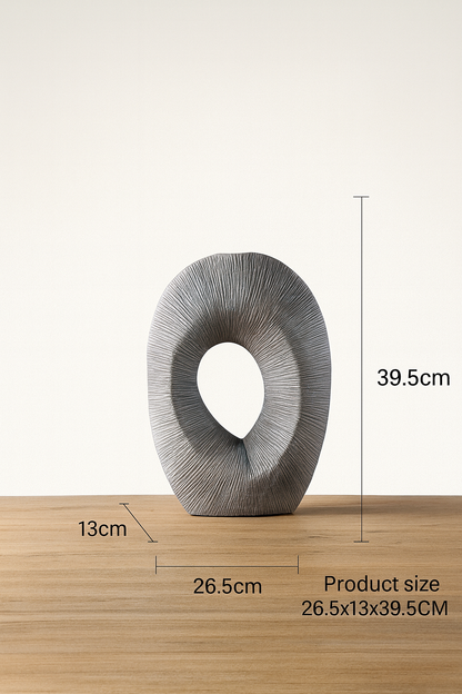 Modern sculptural, organic, and wabi-sabi-inspired,Abstract, Open-Circle Form