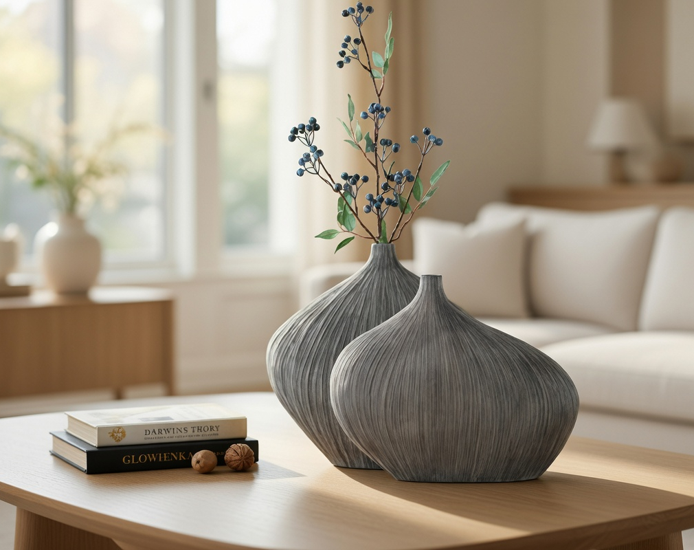Modern organic, minimalist, and wabi-sabi-inspired, Sleek, Sculptural Forms, vase