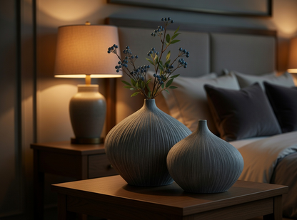 Modern organic, minimalist, and wabi-sabi-inspired, Sleek, Sculptural Forms, vase