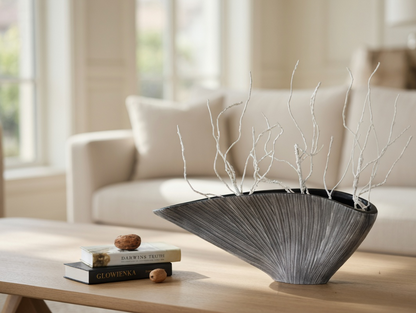 Modern organic, minimalist, and Japandi-inspired,Sculptural, Asymmetrical Shape, Vase