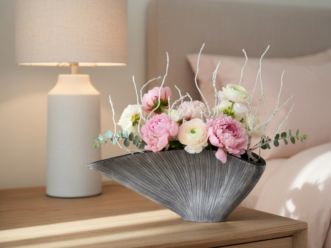 Modern organic, minimalist, and Japandi-inspired,Sculptural, Asymmetrical Shape, Vase