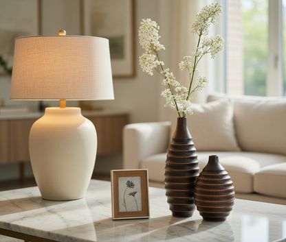 Rustic, tribal, and artisanal-inspired, Ribbed, Textured Surface, vase