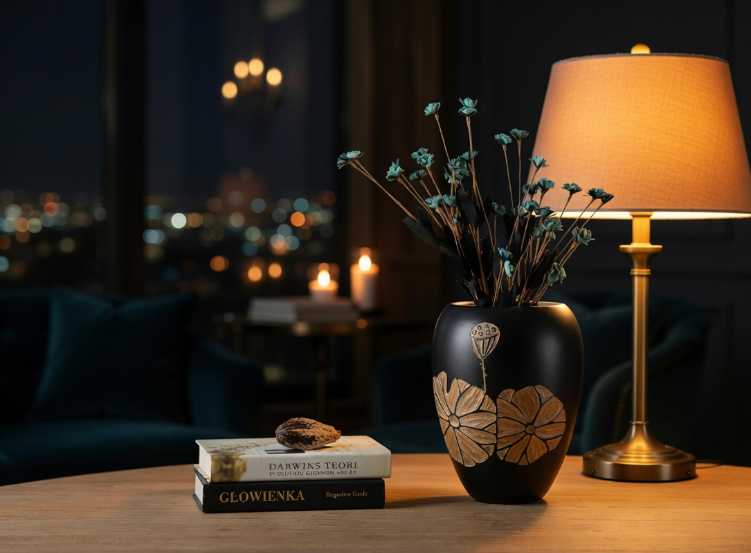 Modern Rustic, bohemian, and handcrafted artisanal,Matte Black Finish, vase