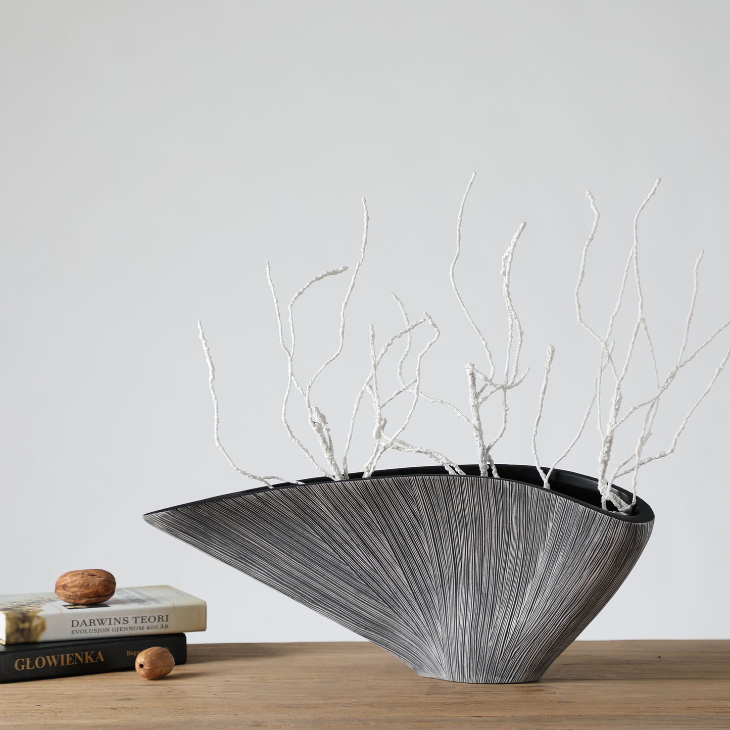 Modern organic, minimalist, and Japandi-inspired,Sculptural, Asymmetrical Shape, Vase