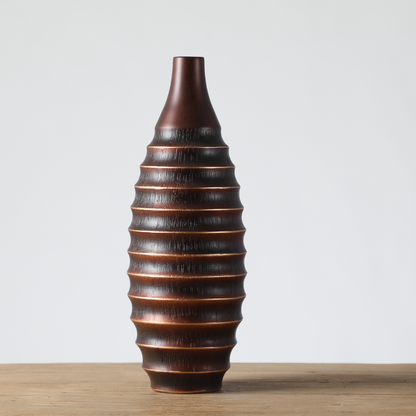 Rustic, tribal, and artisanal-inspired, Ribbed, Textured Surface, vase