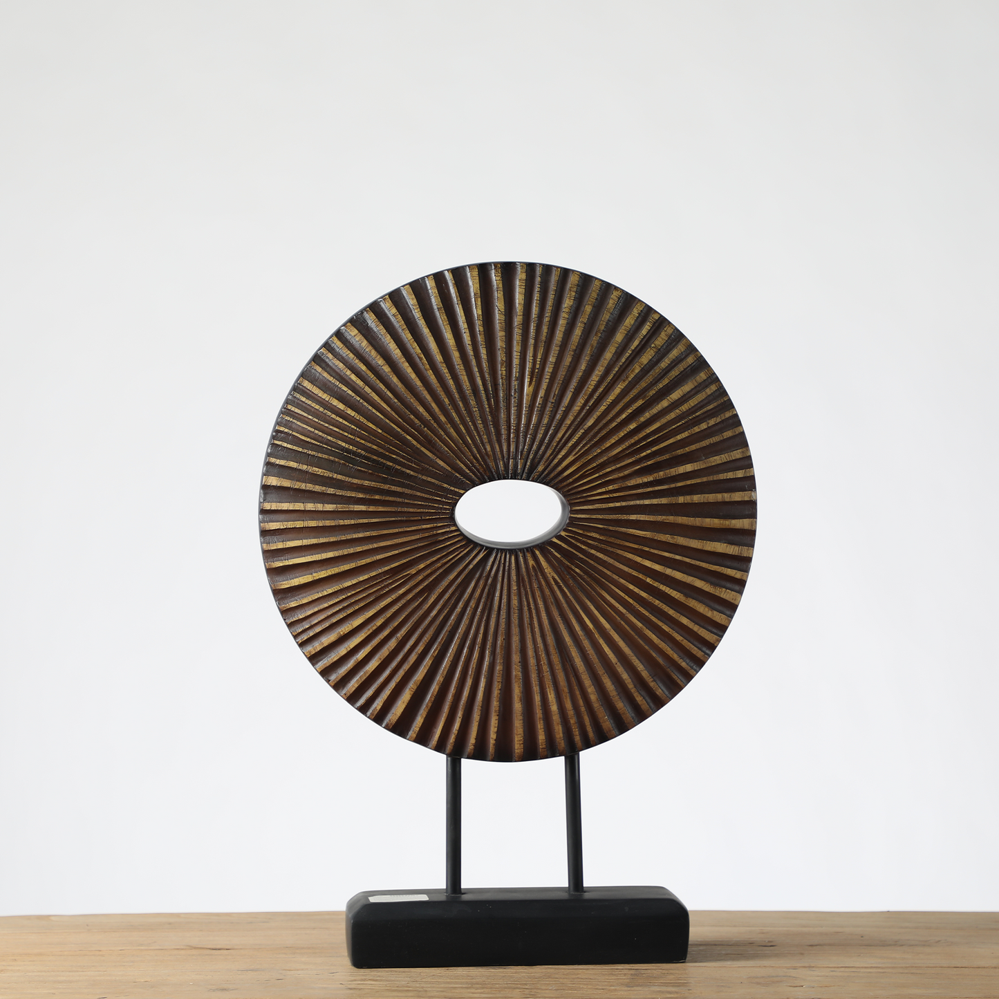 Modern tribal, sculptural, and organic contemporary,Circular Disc Shape with Radiating Textur