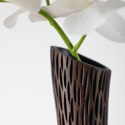 Modern tribal, sculptural, and organic contemporary,Tall, Slender, and Curved Form, vase