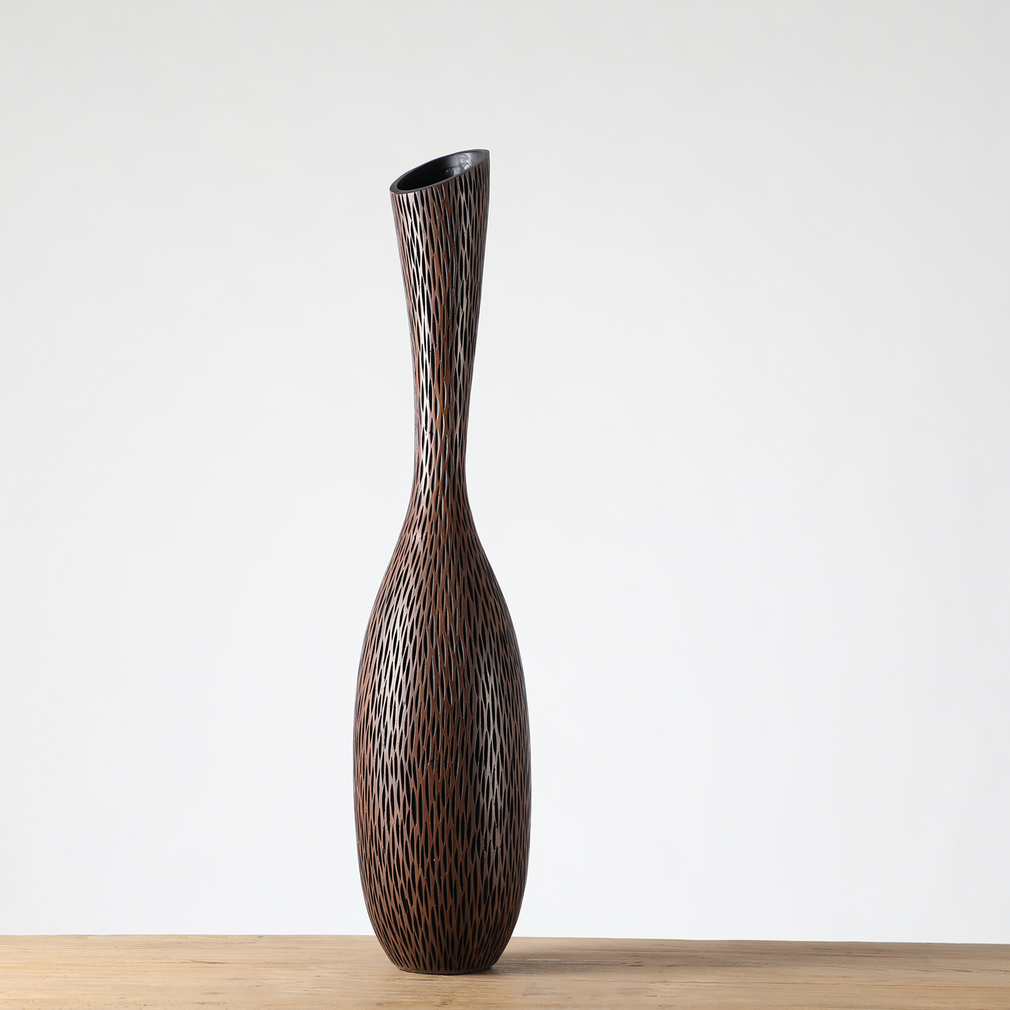 Modern tribal, sculptural, and organic contemporary,Tall, Slender, and Curved Form, vase