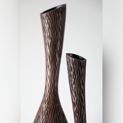 Modern tribal, sculptural, and organic contemporary,Tall, Slender, and Curved Form, vase