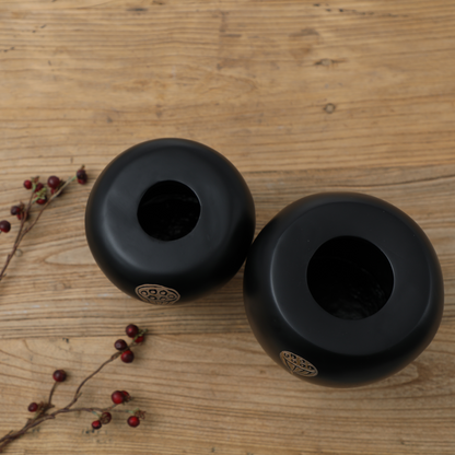 Modern Rustic, bohemian, and handcrafted artisanal,Matte Black Finish, vase