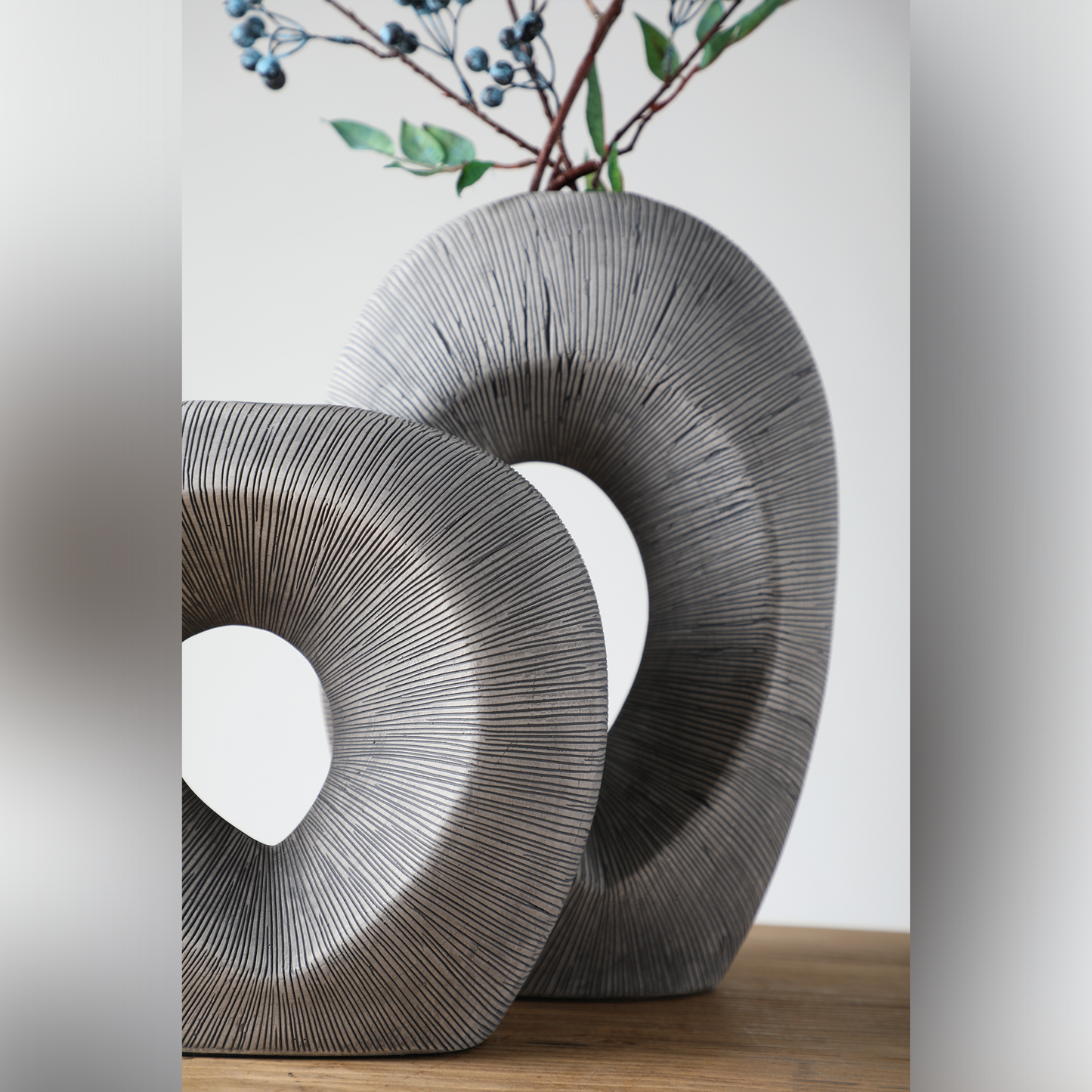 Modern sculptural, organic, and wabi-sabi-inspired,Abstract, Open-Circle Form