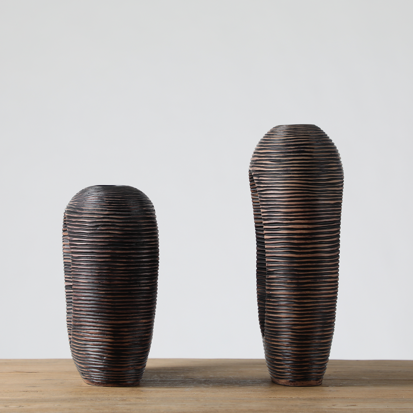 Modern sculptural, organic, and tribal-inspired,Abstract, Open-Circle Form, Vase