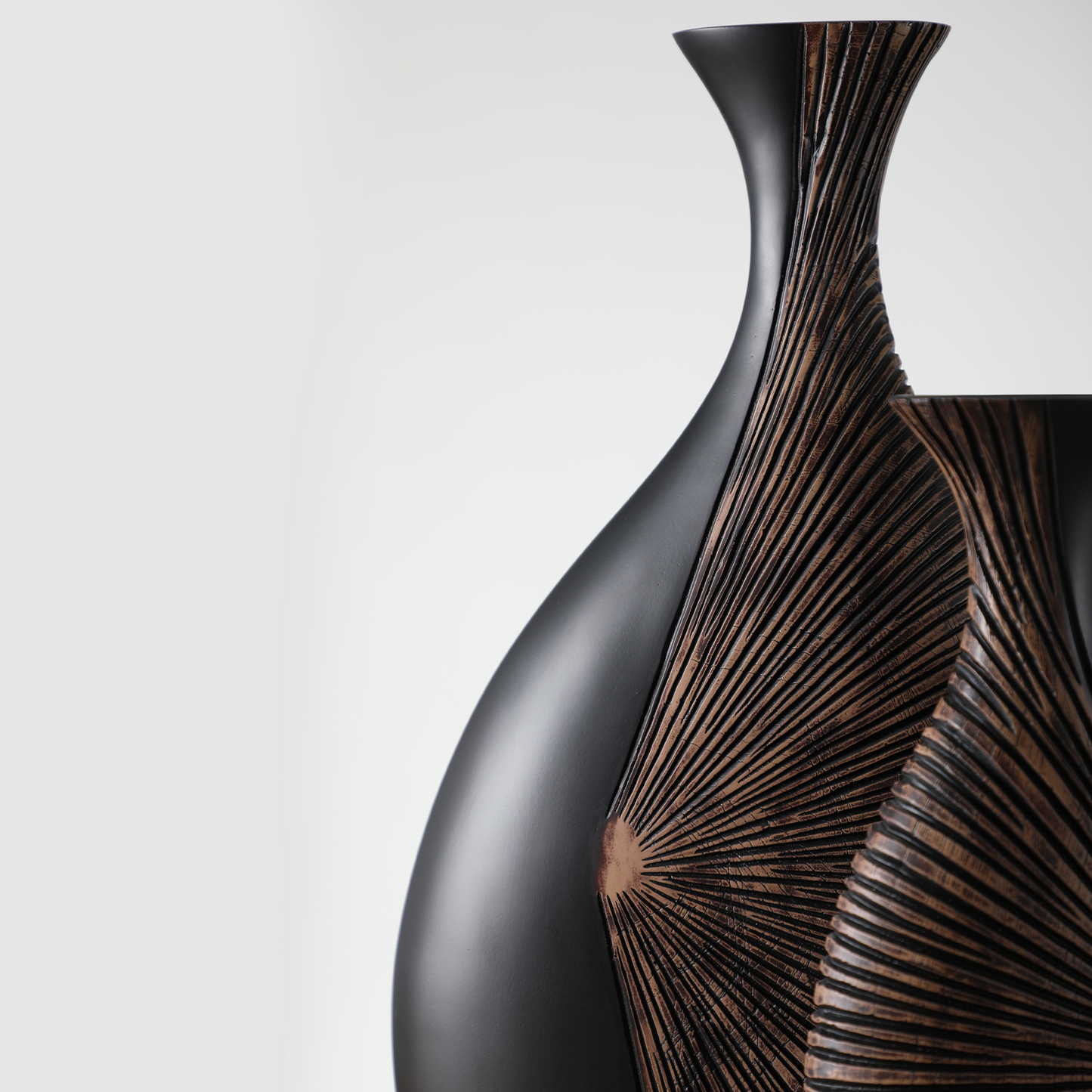 Modern tribal, sculptural, and contemporary luxury,Asymmetrical, vase