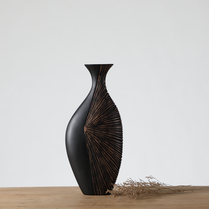 Modern tribal, sculptural, and contemporary luxury,Asymmetrical, vase