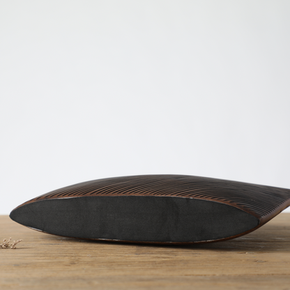 Modern minimalist, sculptural, and organic contemporary aesthetic,Rectangular Form with Soft Curve, Vase