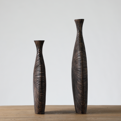 Modern tribal, sculptural, and contemporary luxury,Asymmetrical, Flowing Silhouettes, vase