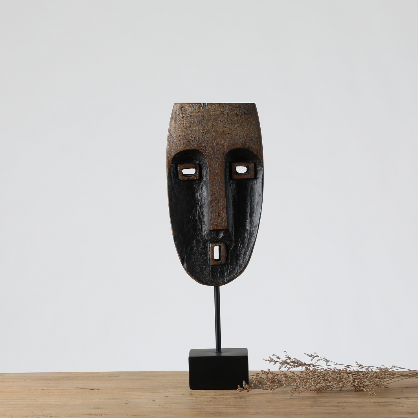 Tribal, artisanal, and Modern ethnic-inspired,Hand-Carved, Tribal Mask Design, sculpture