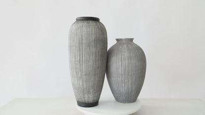 Modern organic, minimalist, and Japandi-inspired,Textured Vertical Lines, vase