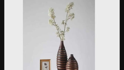 Rustic, tribal, and artisanal-inspired, Ribbed, Textured Surface, vase