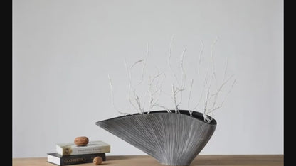 Modern organic, minimalist, and Japandi-inspired,Sculptural, Asymmetrical Shape, Vase